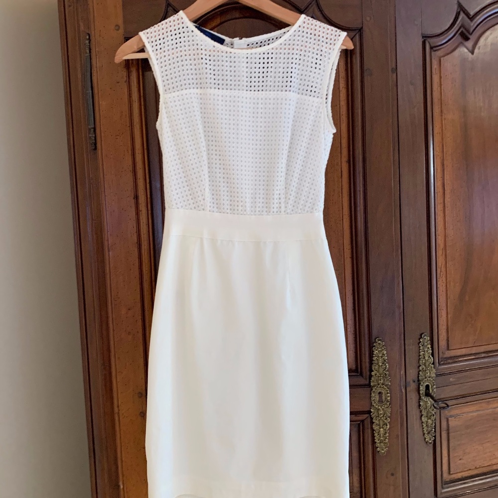 Les Copains White dress - eyelet detail size 0-2